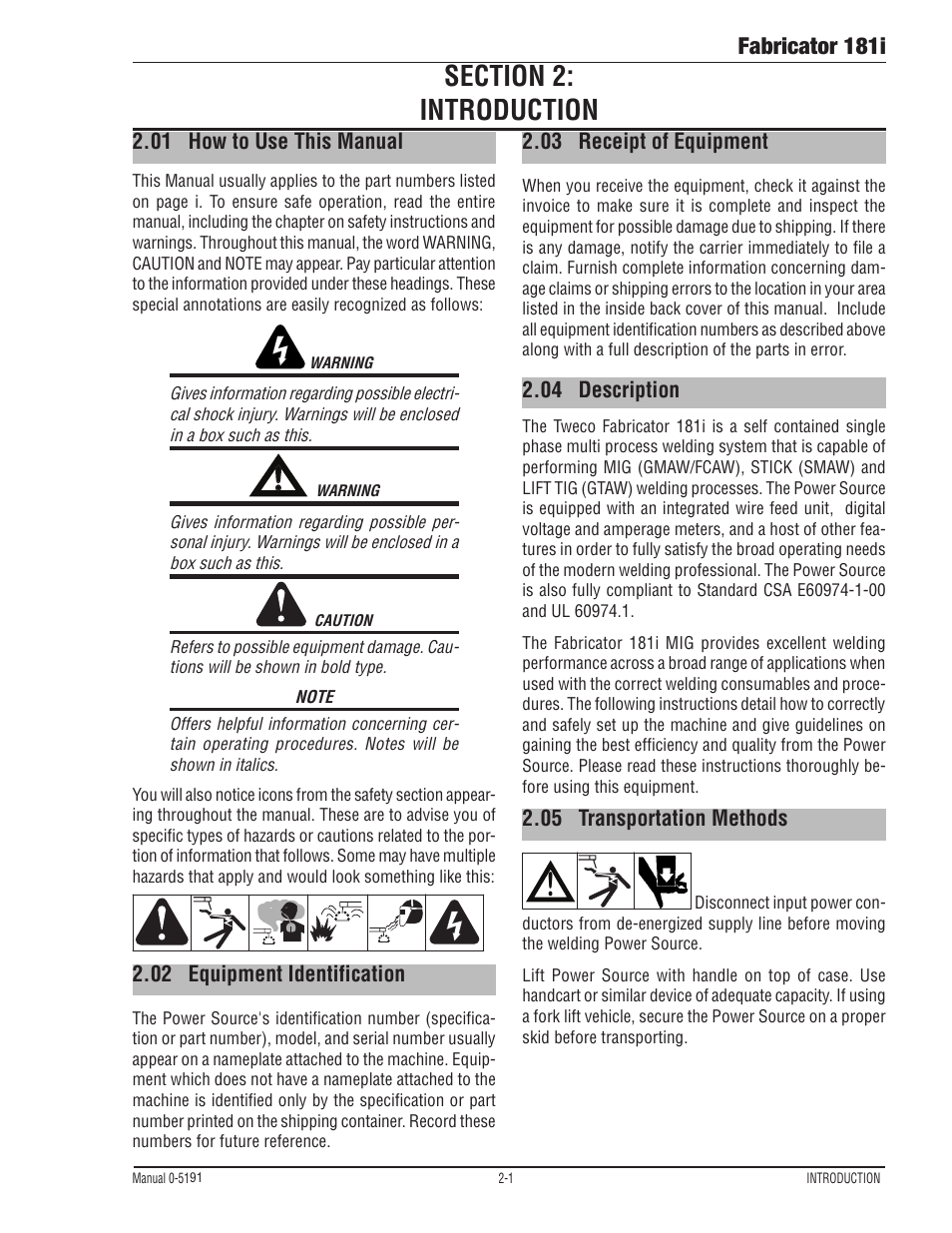 Fabricator 181i | Tweco 181i Fabricator User Manual | Page 25 / 96