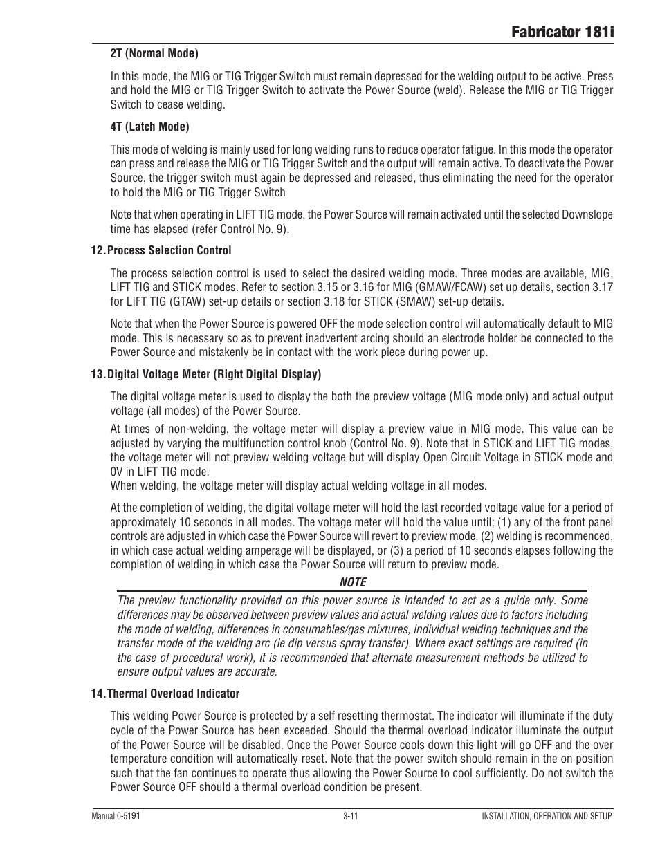 Fabricator 181i | Tweco 181i Fabricator User Manual | Page 41 / 96