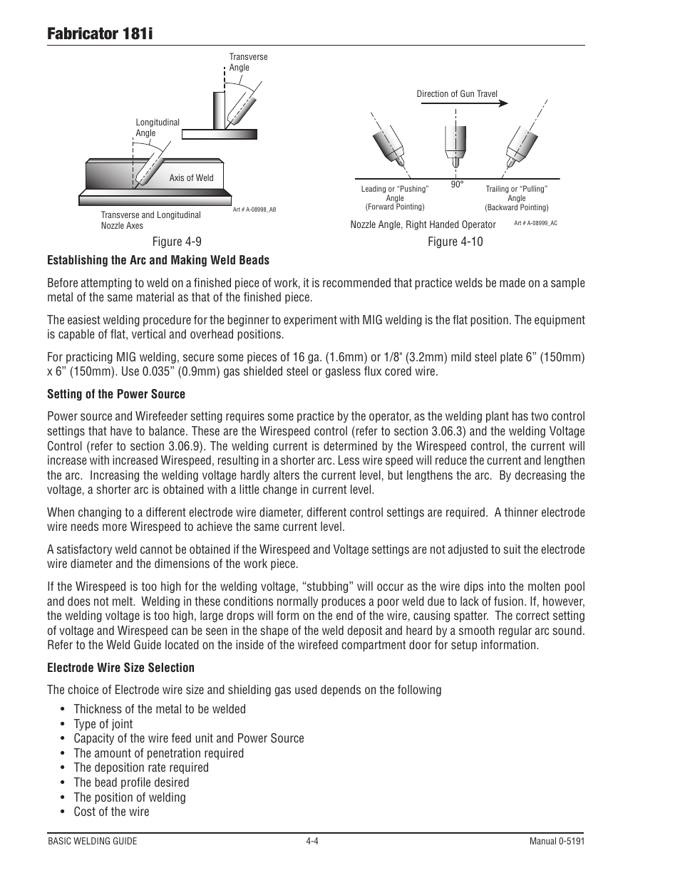 Fabricator 181i | Tweco 181i Fabricator User Manual | Page 62 / 96