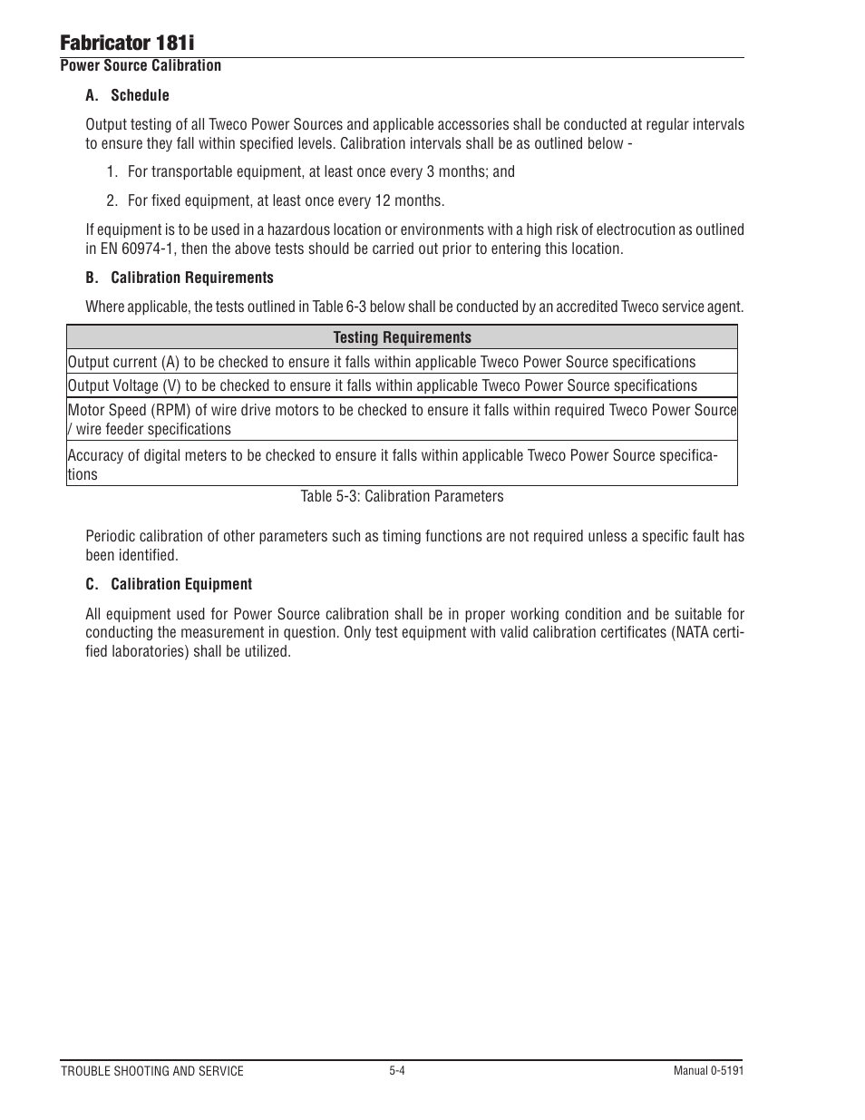 Fabricator 181i | Tweco 181i Fabricator User Manual | Page 86 / 96