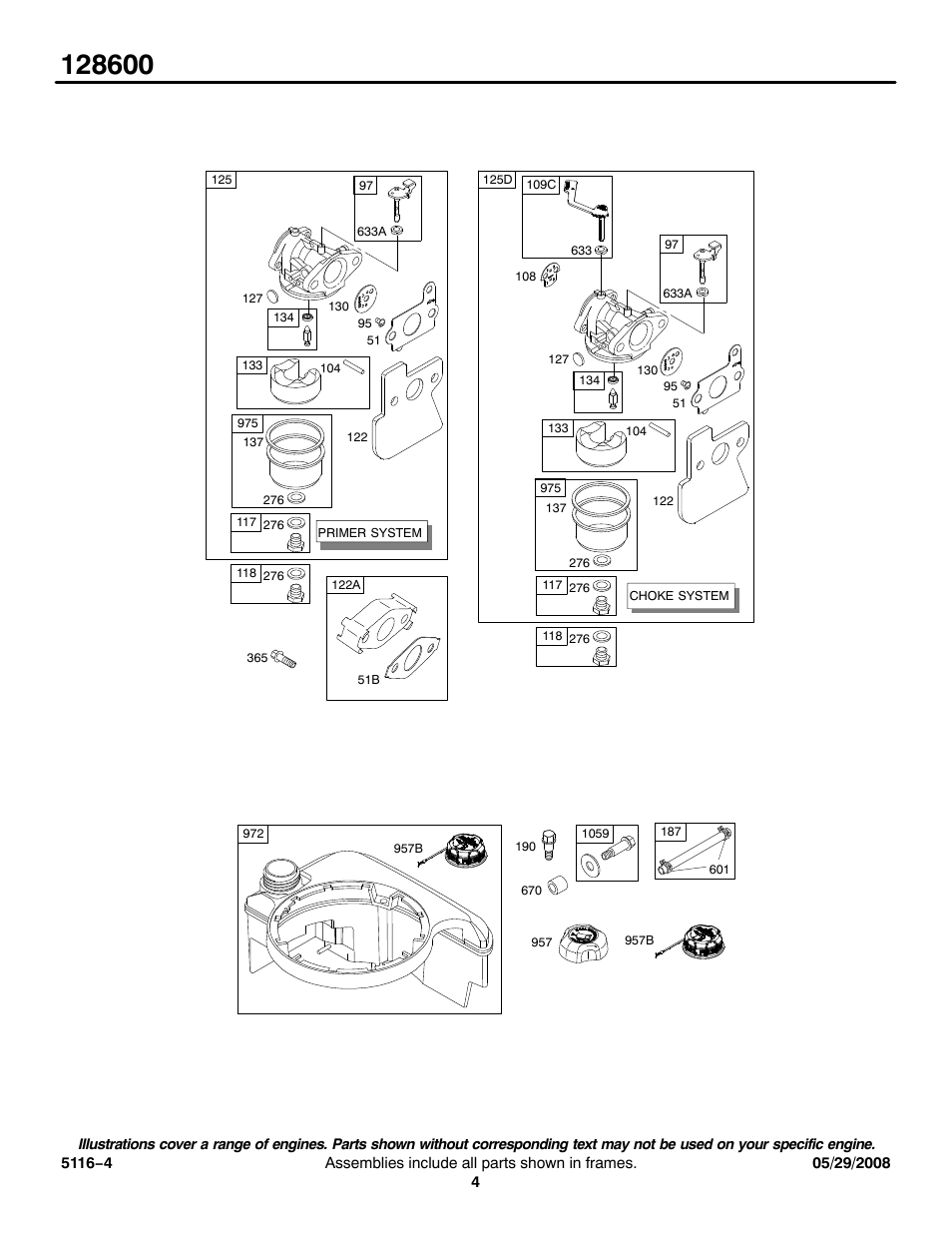 Briggs & Stratton MODEL SERIES 128600 User Manual | Page 4 / 13