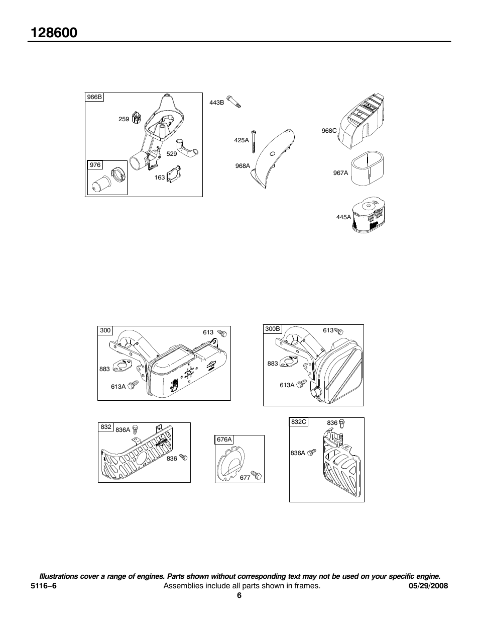 Briggs & Stratton MODEL SERIES 128600 User Manual | Page 6 / 13