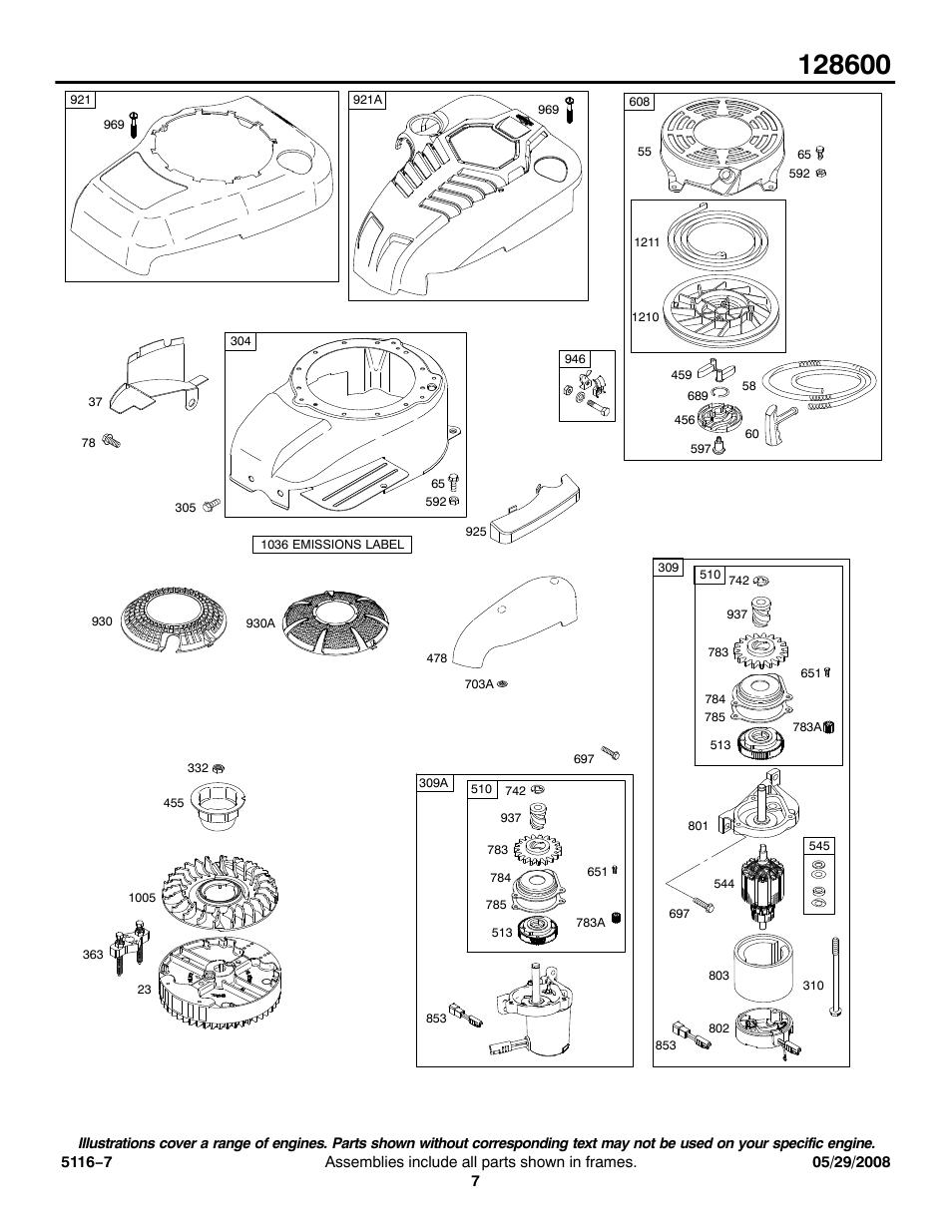 Briggs & Stratton MODEL SERIES 128600 User Manual | Page 7 / 13