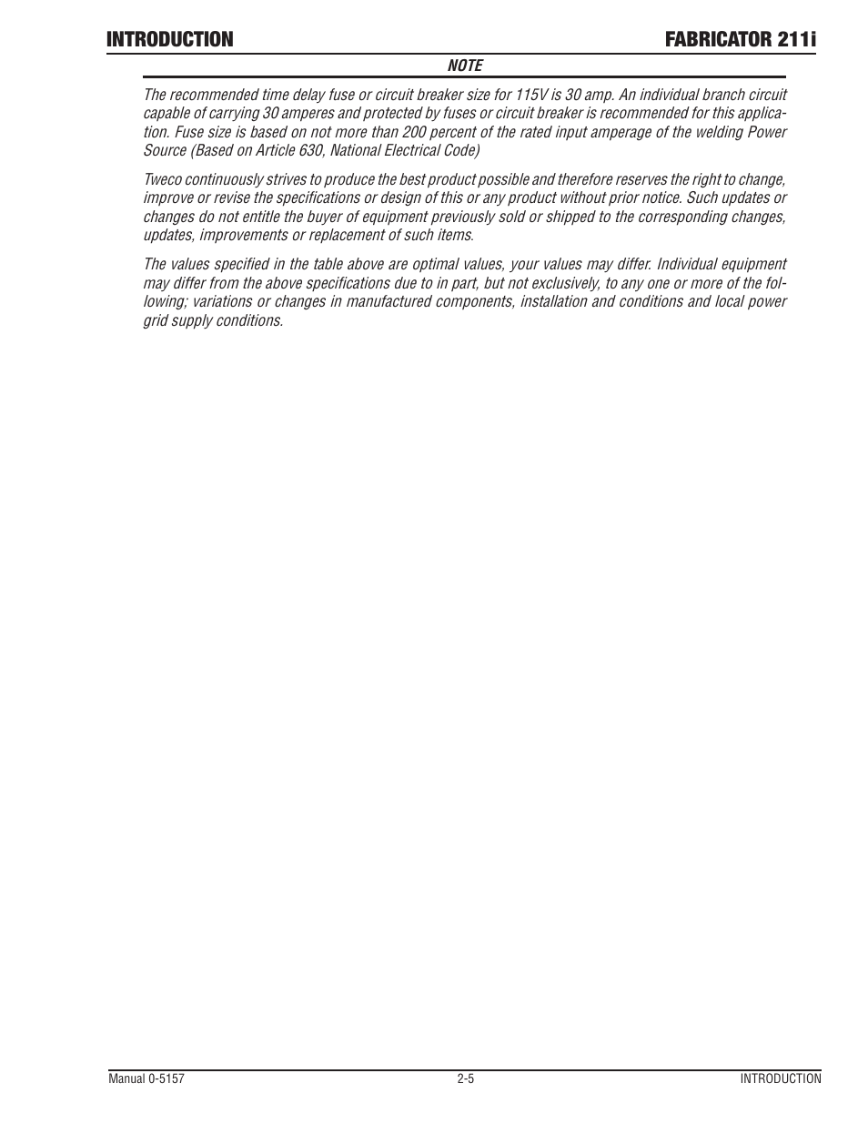 Introduction fabricator 211i | Tweco 211i Fabricator User Manual | Page 29 / 96
