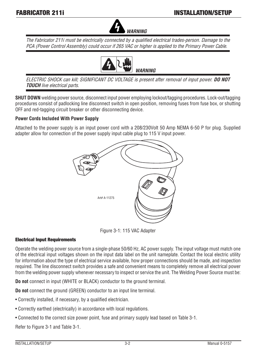 Fabricator 211i installation/setup | Tweco 211i Fabricator User Manual | Page 34 / 96