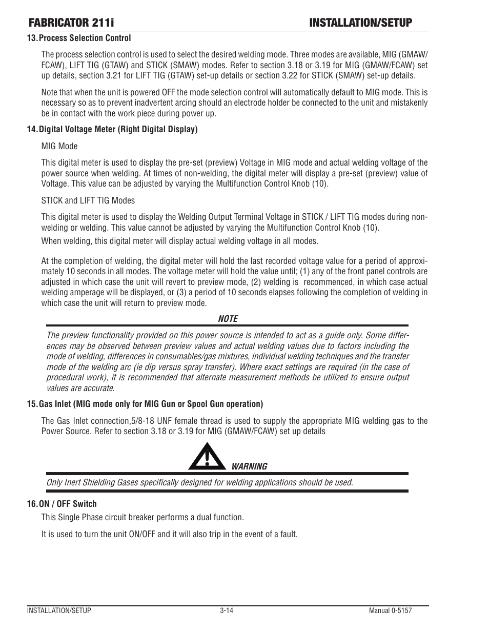 Fabricator 211i installation/setup | Tweco 211i Fabricator User Manual | Page 46 / 96