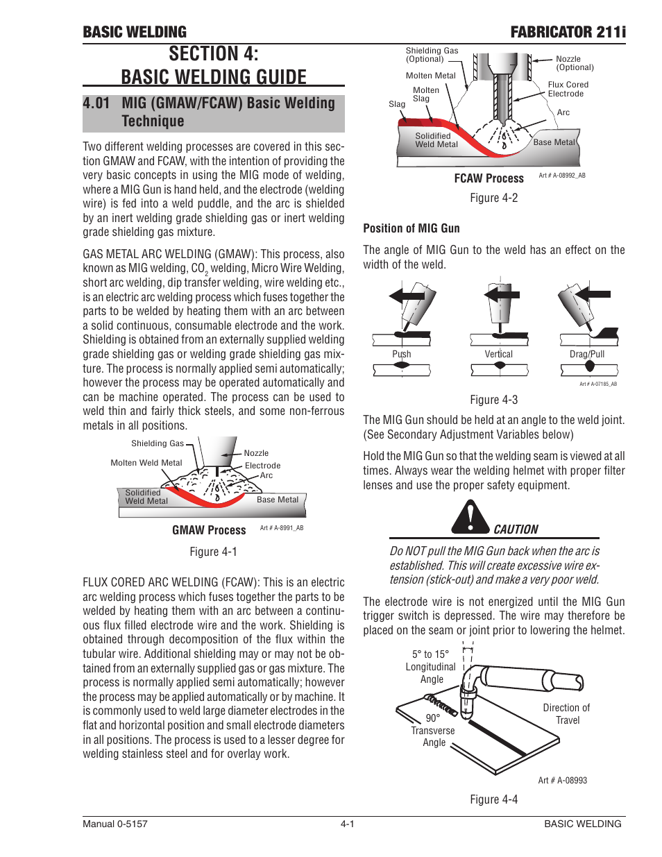 Basic welding fabricator 211i, 01 mig (gmaw/fcaw) basic welding technique, Butt & horizontal welds | Tweco 211i Fabricator User Manual | Page 61 / 96