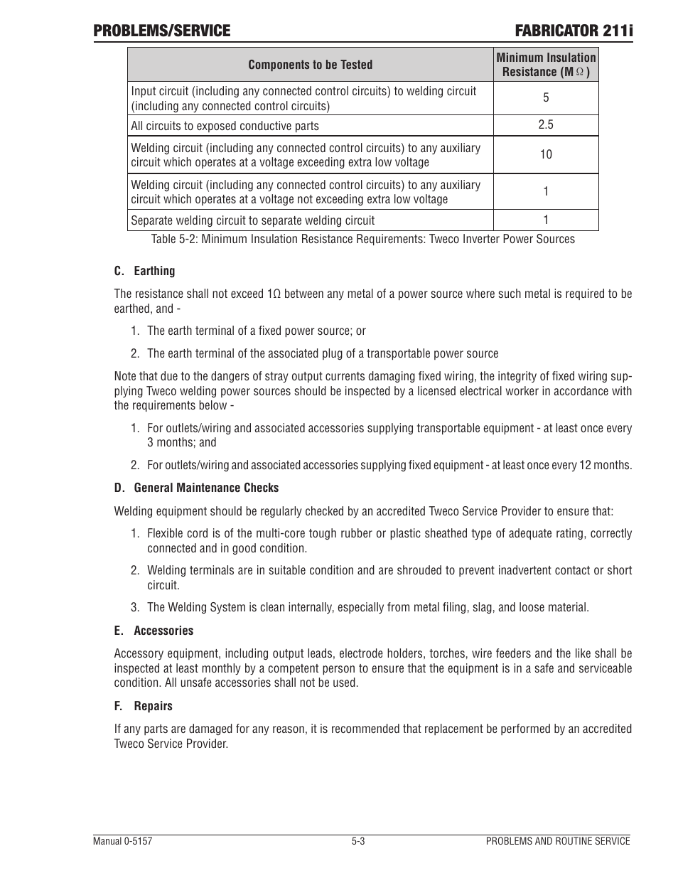 Problems/service fabricator 211i | Tweco 211i Fabricator User Manual | Page 85 / 96