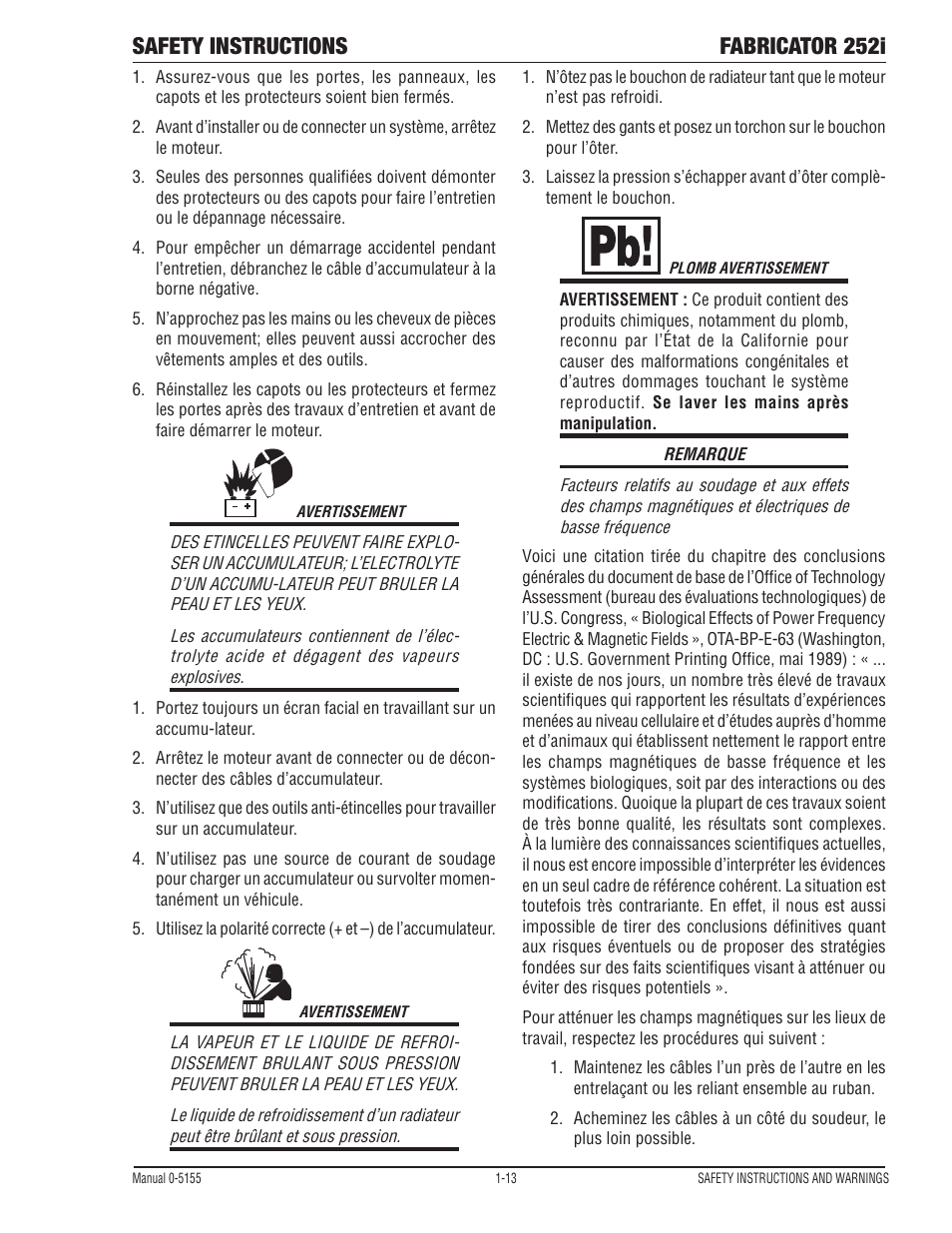 Safety instructions fabricator 252i | Tweco 252i Fabricator User Manual | Page 19 / 100