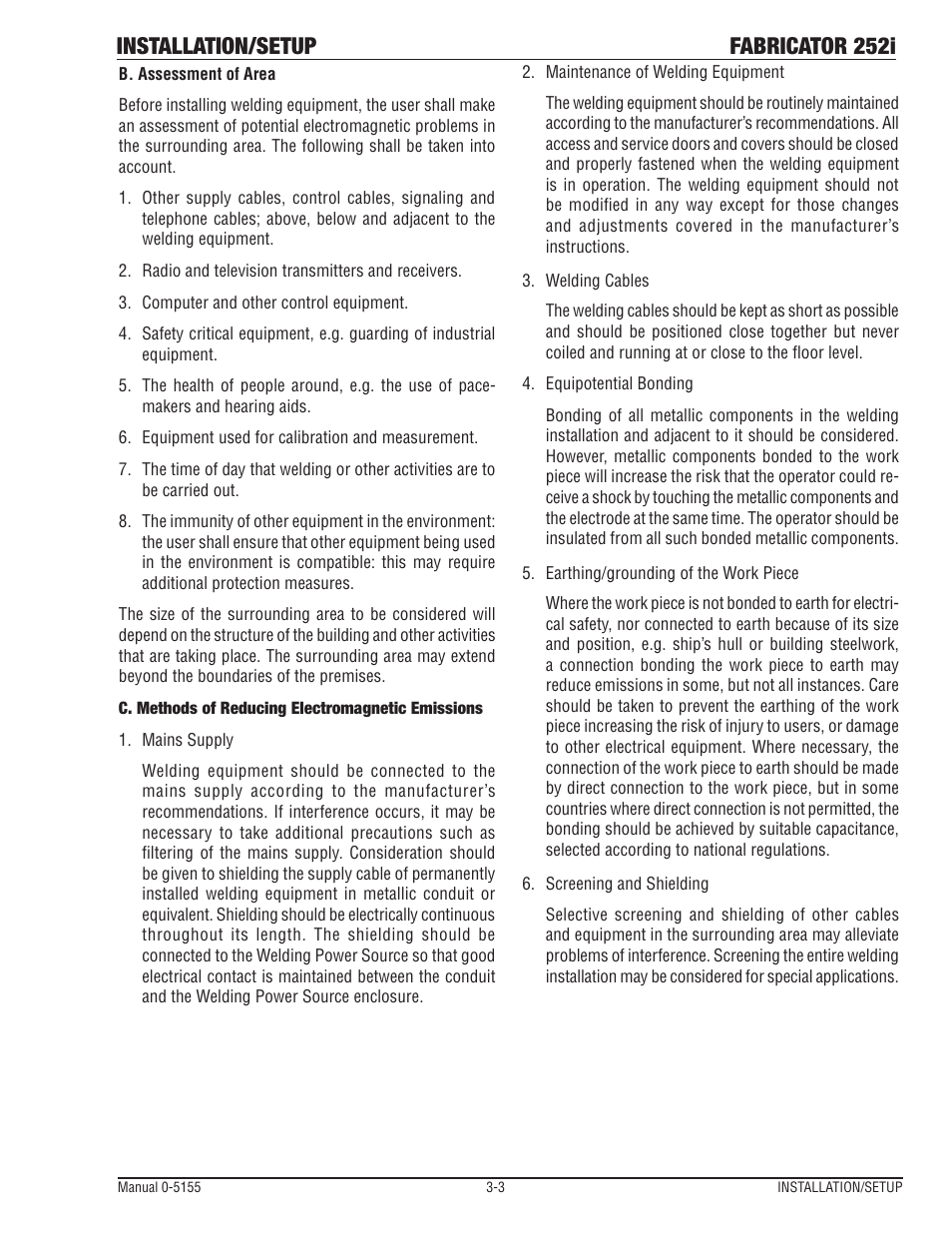 Installation/setup fabricator 252i | Tweco 252i Fabricator User Manual | Page 33 / 100
