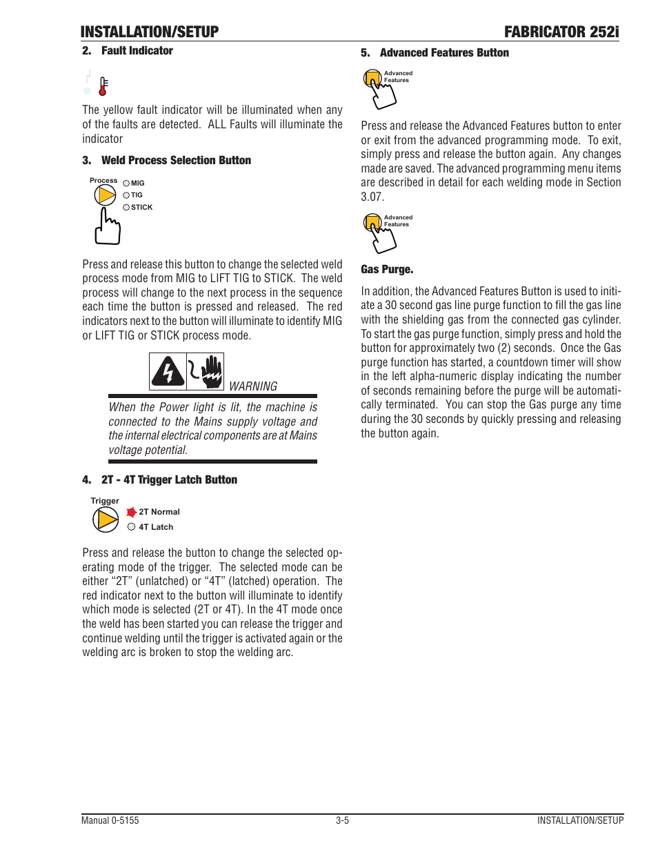 Installation/setup fabricator 252i | Tweco 252i Fabricator User Manual | Page 35 / 100