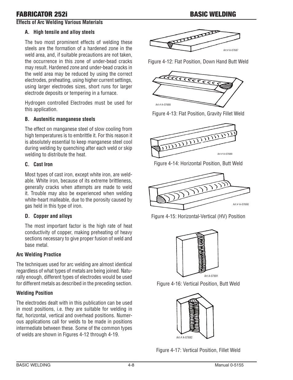 Fabricator 252i basic welding | Tweco 252i Fabricator User Manual | Page 68 / 100