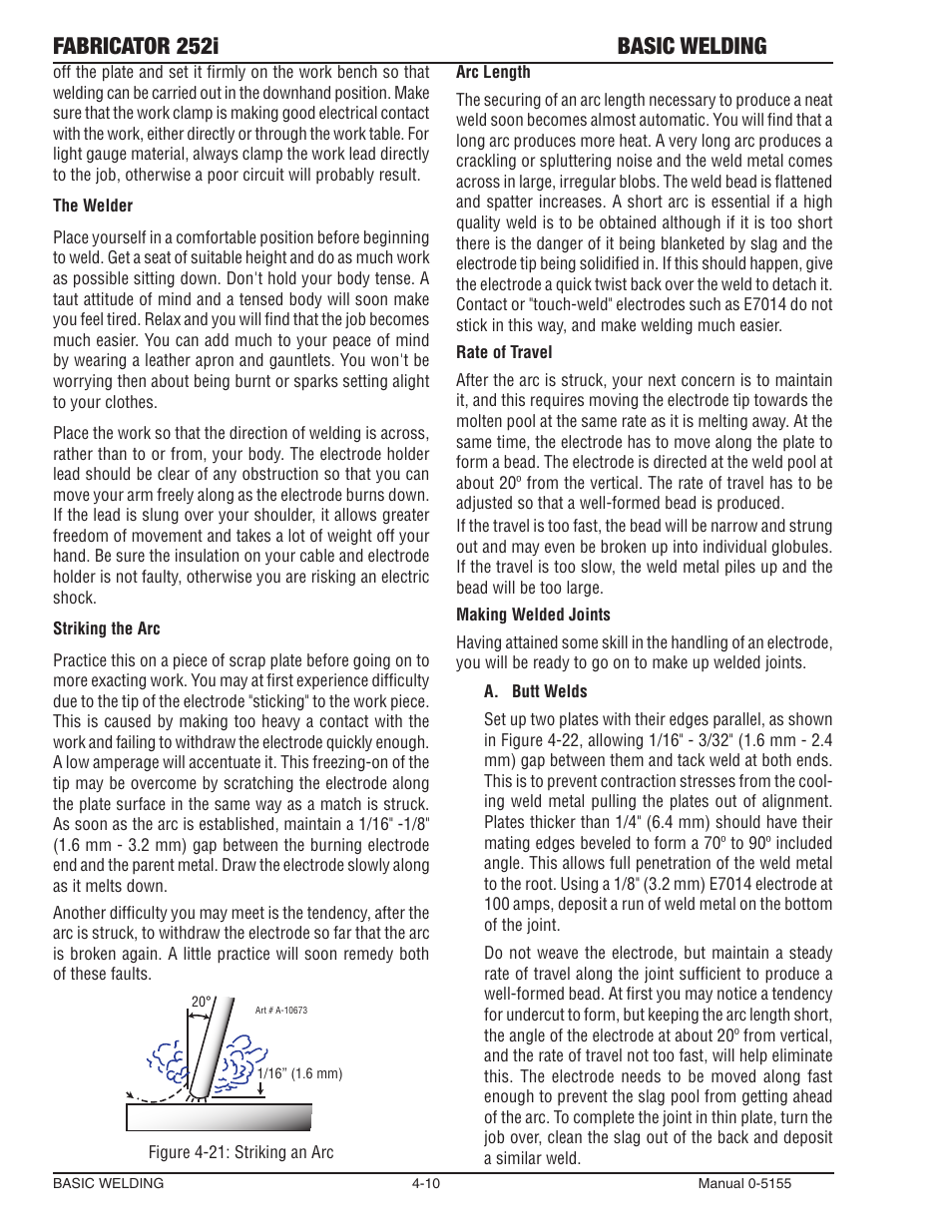 Fabricator 252i basic welding | Tweco 252i Fabricator User Manual | Page 70 / 100