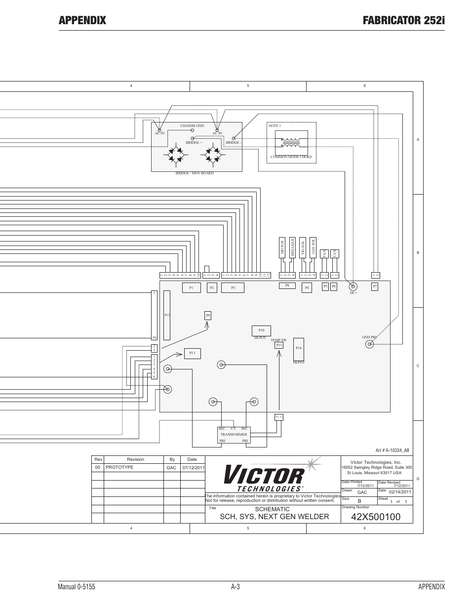 Appendix fabricator 252i, Sch, sys, next gen welder, Schematic | Tweco 252i Fabricator User Manual | Page 97 / 100