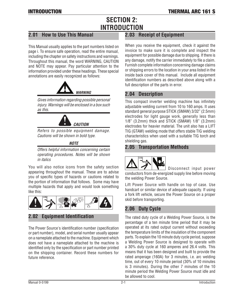 Introduction thermal arc 161 s | Tweco 161 S Inverter Arc Welder User Manual | Page 15 / 52