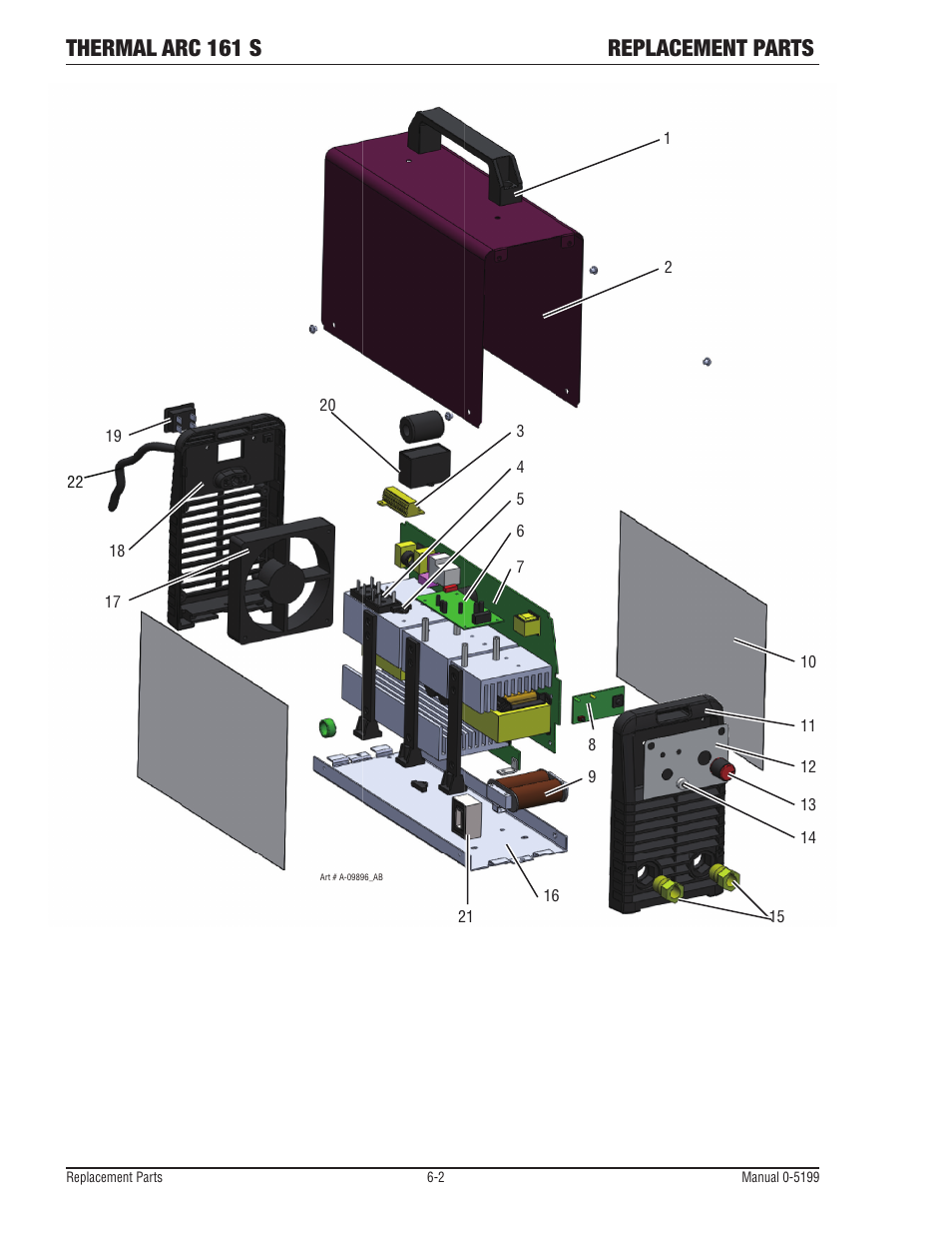 Thermal arc 161 s replacement parts | Tweco 161 S Inverter Arc Welder User Manual | Page 46 / 52