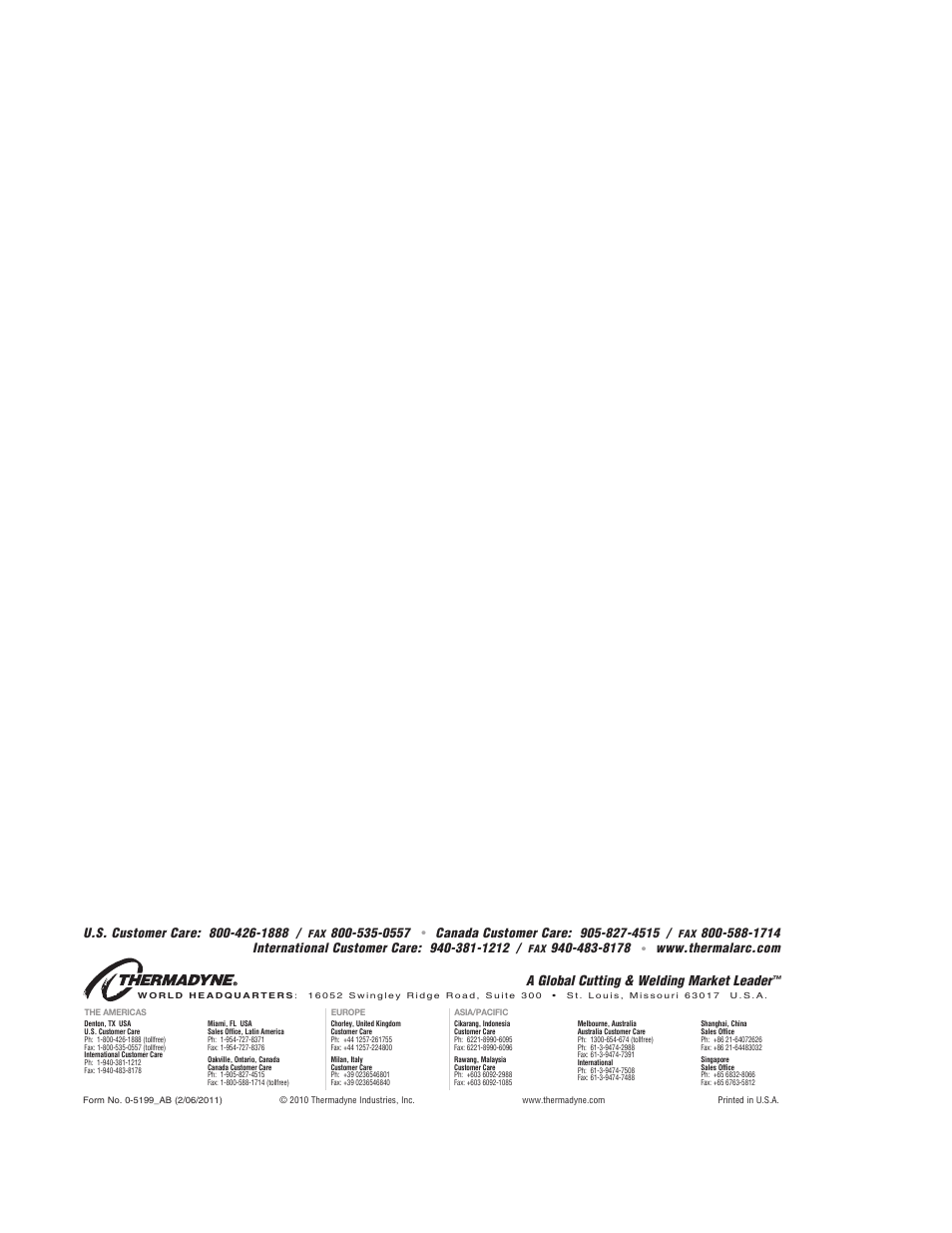 A global cutting & welding market leader | Tweco 161 S Inverter Arc Welder User Manual | Page 52 / 52