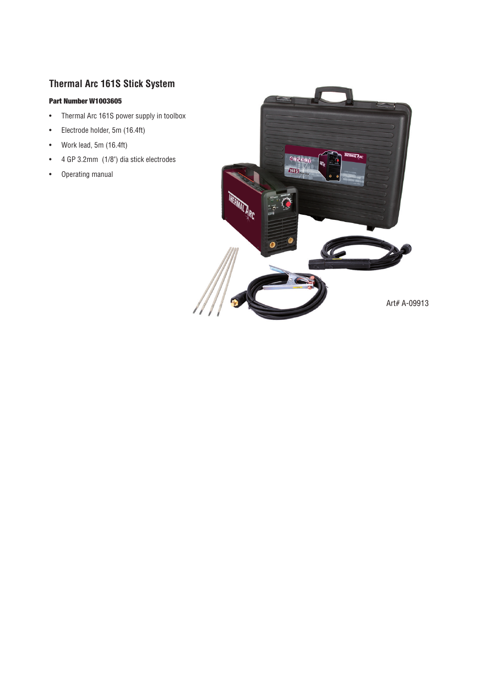 Thermal arc 161s stick system | Tweco 161 S UK User Manual | Page 6 / 48