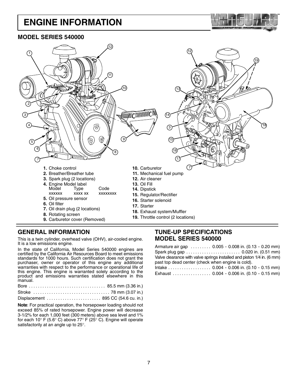 Engine information, General information | Briggs & Stratton 470000 User Manual | Page 7 / 20