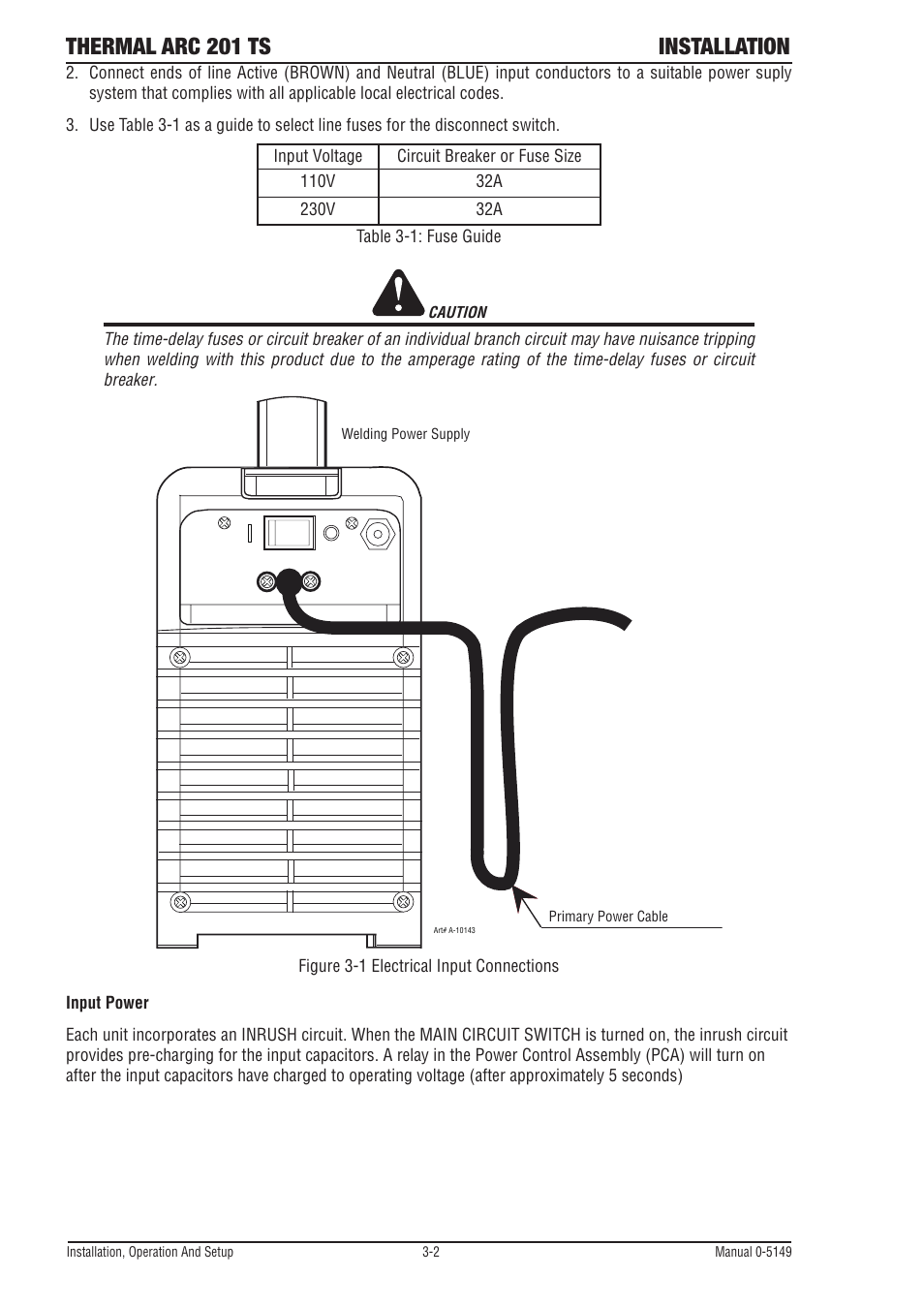 Thermal arc 201 ts installation | Tweco 201 ts Thermal Arc User Manual | Page 20 / 48