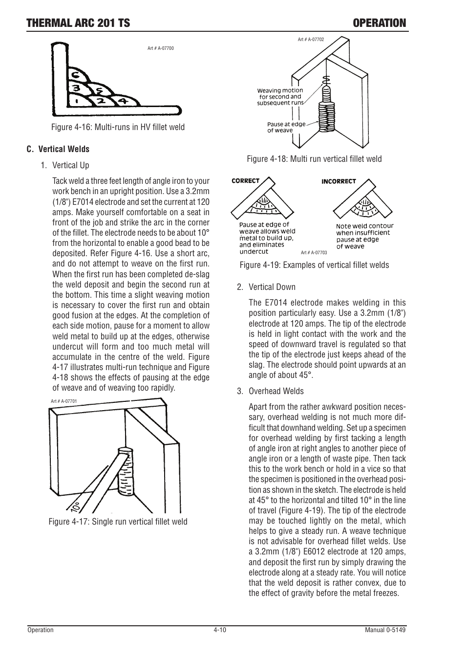 Thermal arc 201 ts operation | Tweco 201 ts Thermal Arc User Manual | Page 36 / 48