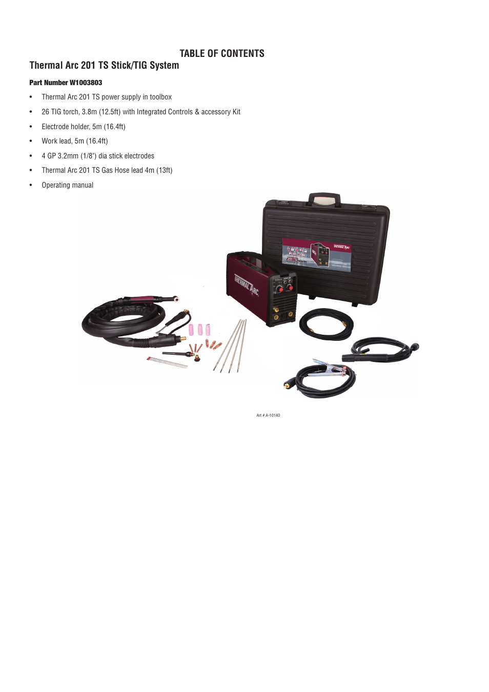 Tweco 201 ts Thermal Arc User Manual | Page 6 / 48