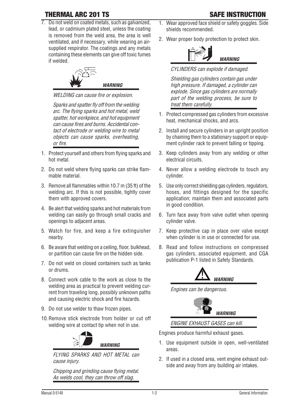 Thermal arc 201 ts safe instruction | Tweco 201 ts Thermal Arc User Manual | Page 9 / 48