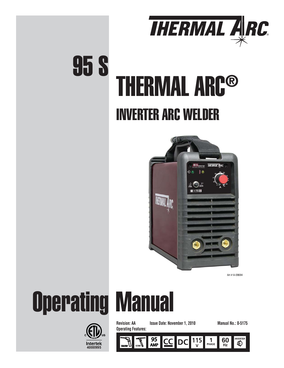 Tweco 95 S Thermal Arc(Nov2010) User Manual | 50 pages