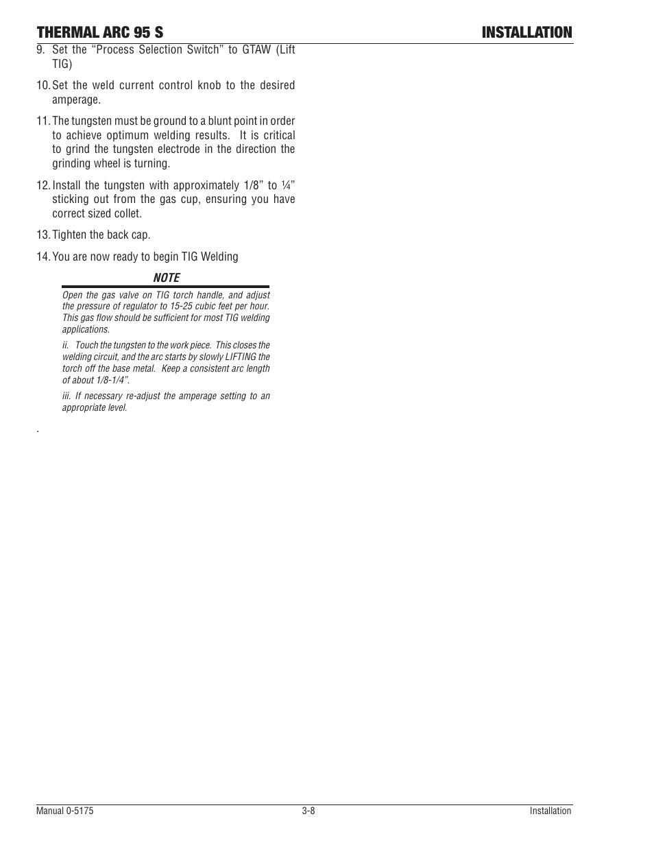 Thermal arc 95 s installation | Tweco 95 S Thermal Arc(Nov2010) User Manual | Page 28 / 50