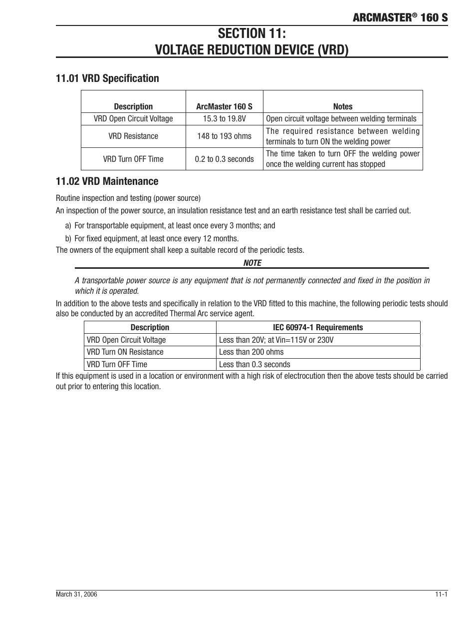 Arcmaster, 160 s | Tweco 160 S Arcmaster User Manual | Page 41 / 54