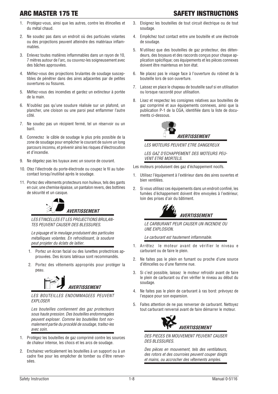 Arc master 175 te safety instructions | Tweco 175 TE Arcmaster User Manual | Page 14 / 52