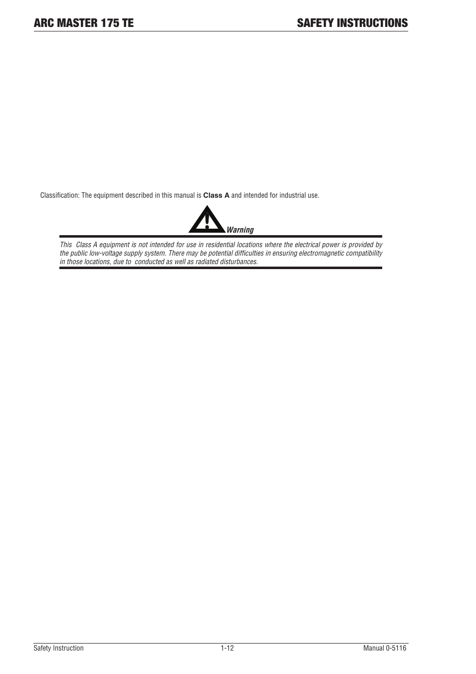 Arc master 175 te safety instructions | Tweco 175 TE Arcmaster User Manual | Page 18 / 52