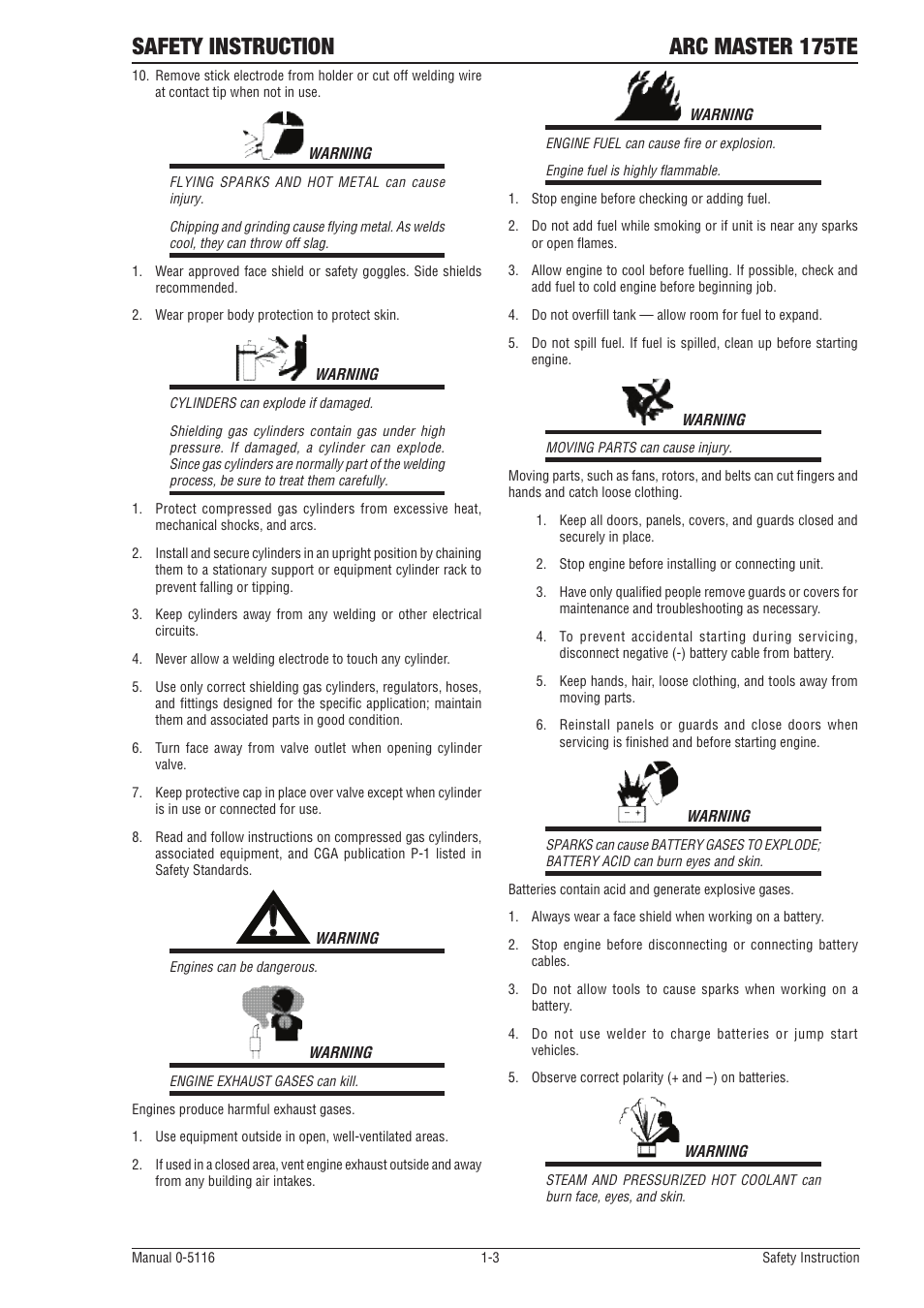 Safety instruction arc master 175te | Tweco 175 TE Arcmaster User Manual | Page 9 / 52
