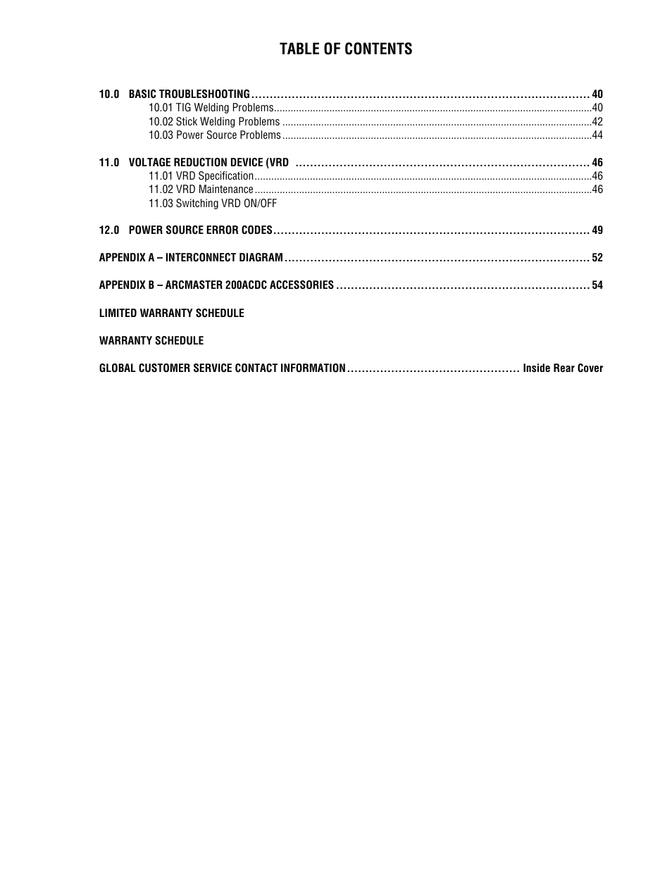 Tweco 200 ACDC Arcmaster(Feb2006) User Manual | Page 5 / 66