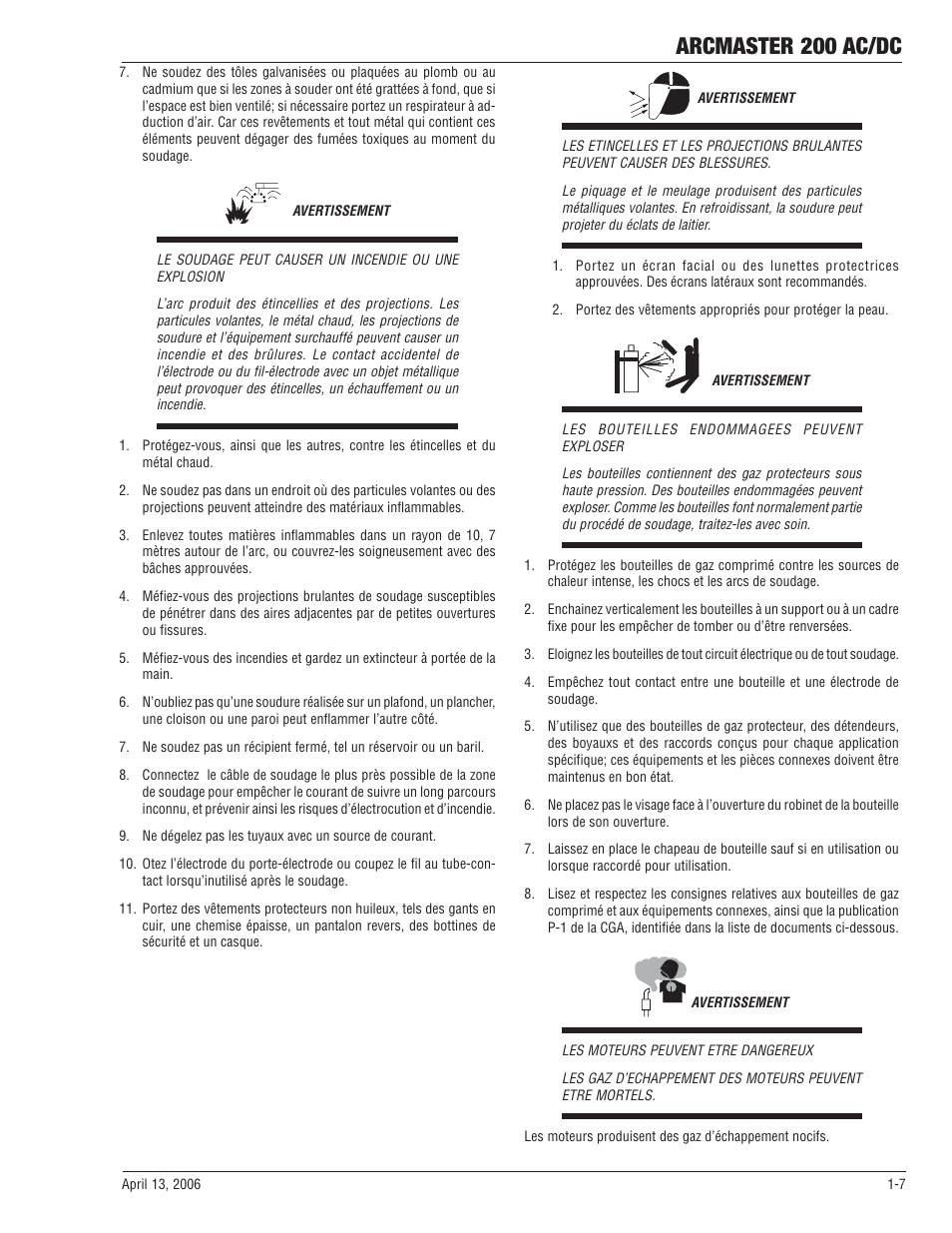 Arcmaster 200 ac/dc | Tweco 200 ACDC Arcmaster(April2006) User Manual | Page 13 / 72