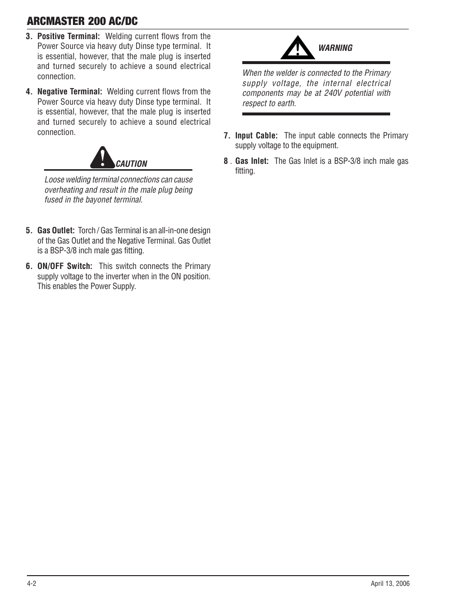 Arcmaster 200 ac/dc | Tweco 200 ACDC Arcmaster(April2006) User Manual | Page 28 / 72
