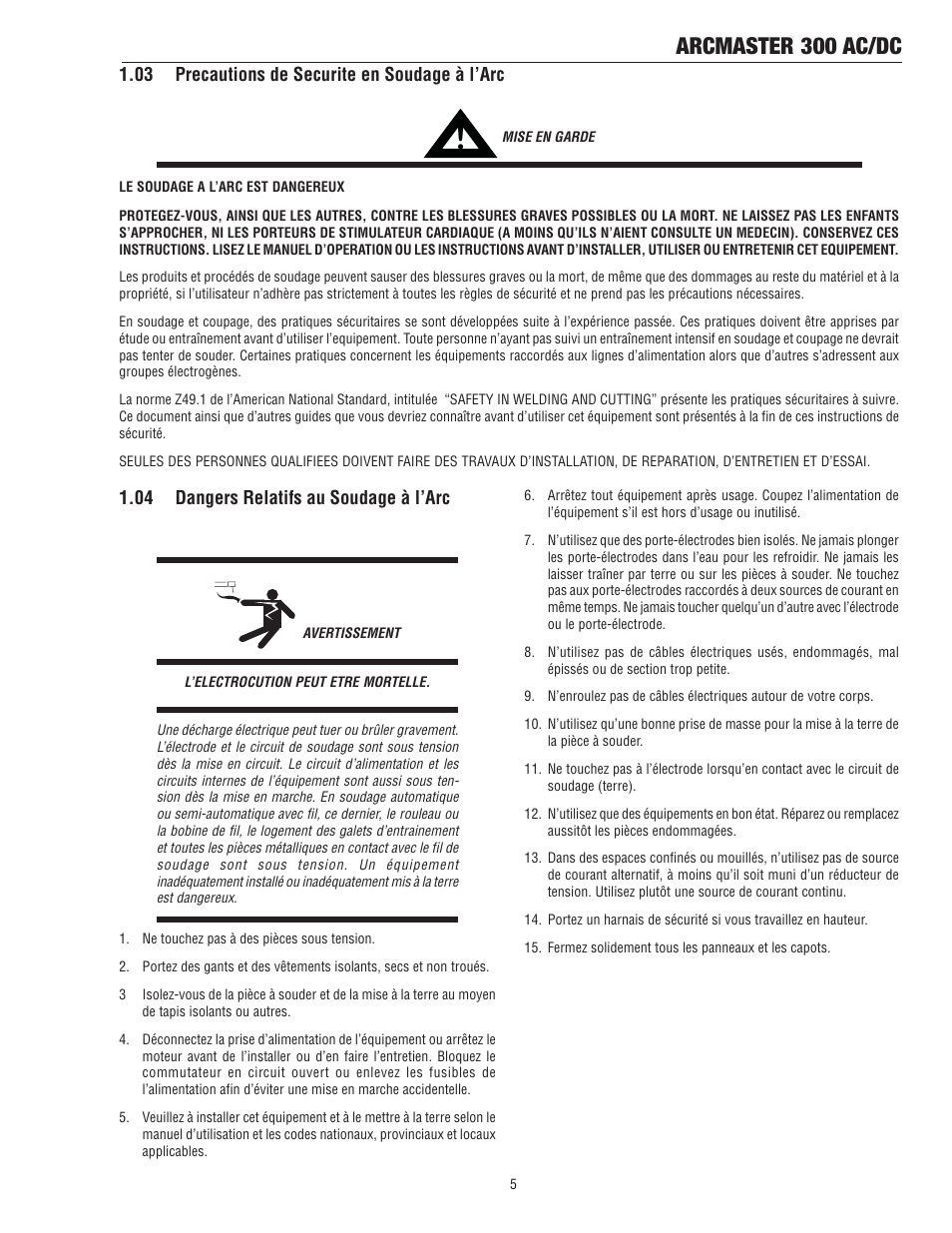 Arcmaster 300 ac/dc | Tweco 300 ACDC Arcmaster User Manual | Page 11 / 66