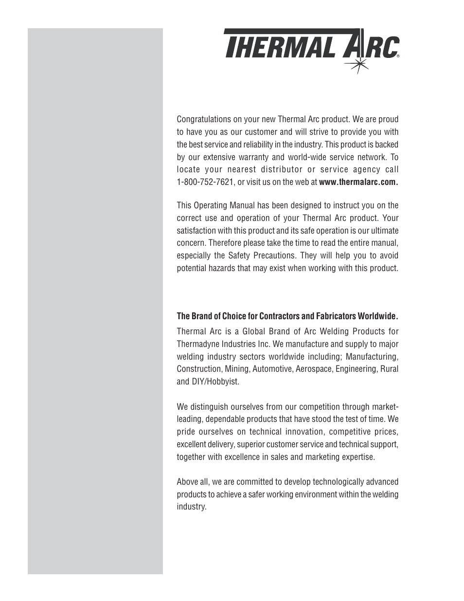 We appreciate your business, You are in good company | Tweco 300 ACDC Arcmaster User Manual | Page 2 / 66