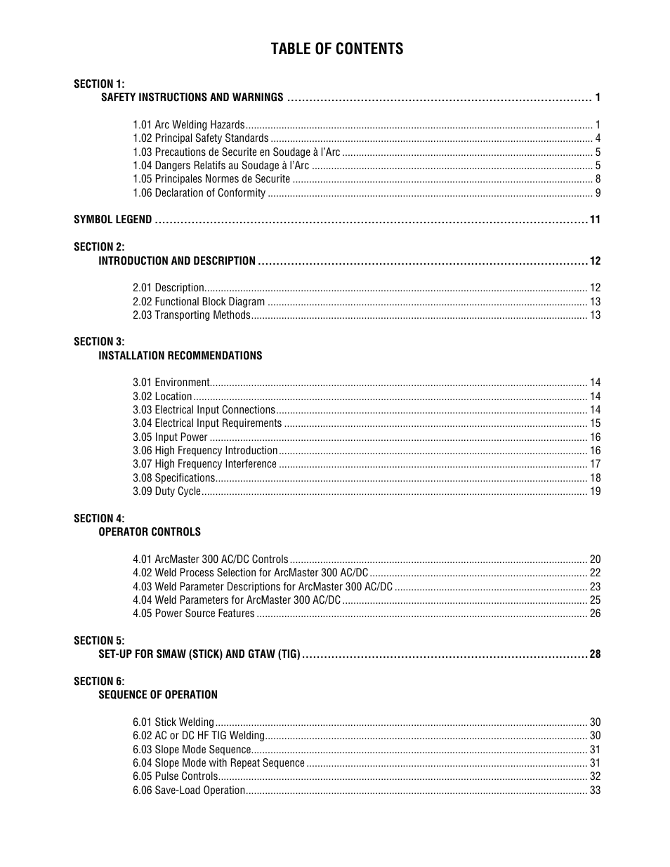 Tweco 300 ACDC Arcmaster User Manual | Page 4 / 66