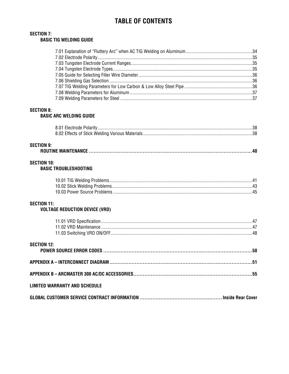 Tweco 300 ACDC Arcmaster User Manual | Page 5 / 66