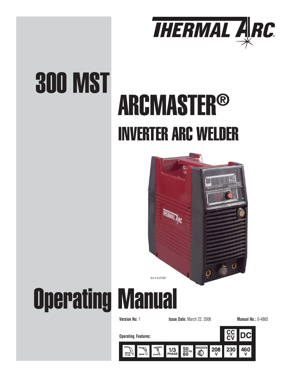 Tweco 300 MST Arcmaster User Manual | 66 pages