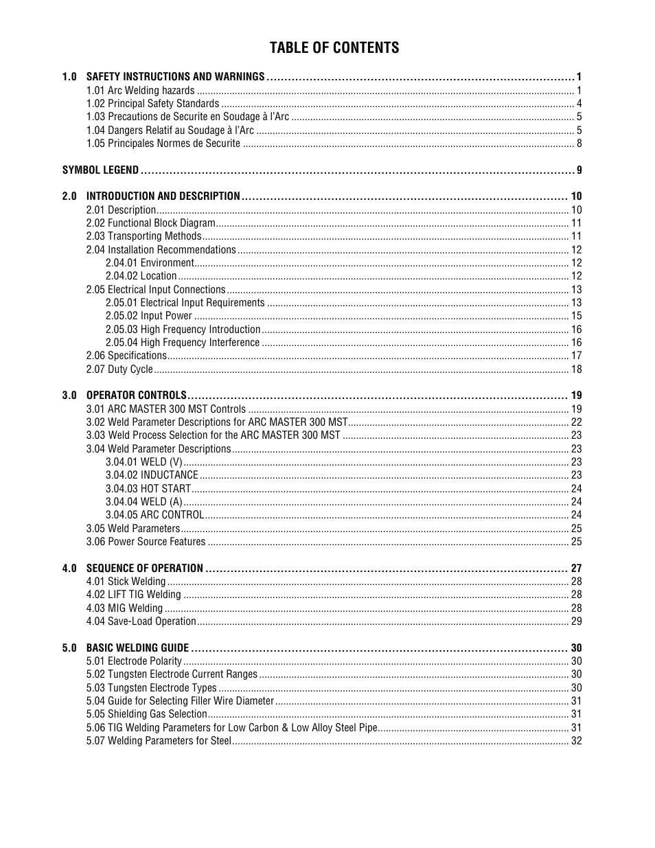 Tweco 300 MST Arcmaster User Manual | Page 4 / 66