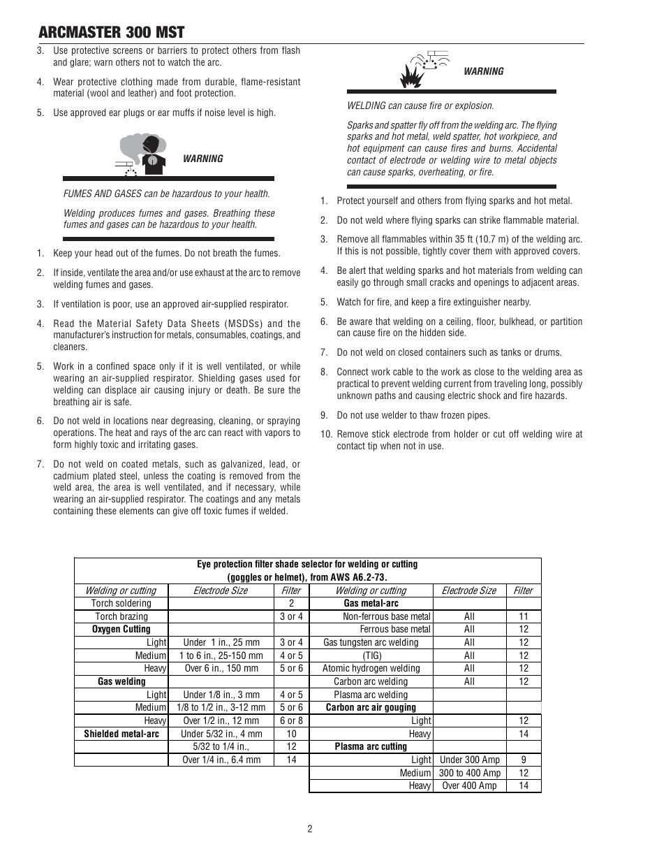 Arcmaster 300 mst | Tweco 300 MST Arcmaster User Manual | Page 8 / 66