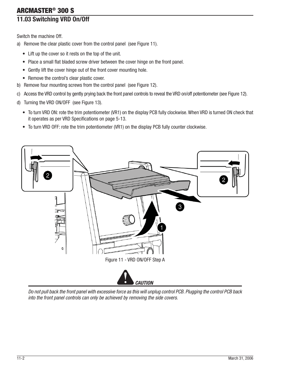 Arcmaster, 300 s, 03 switching vrd on/off | Tweco 300 S Arcmaster User Manual | Page 44 / 60