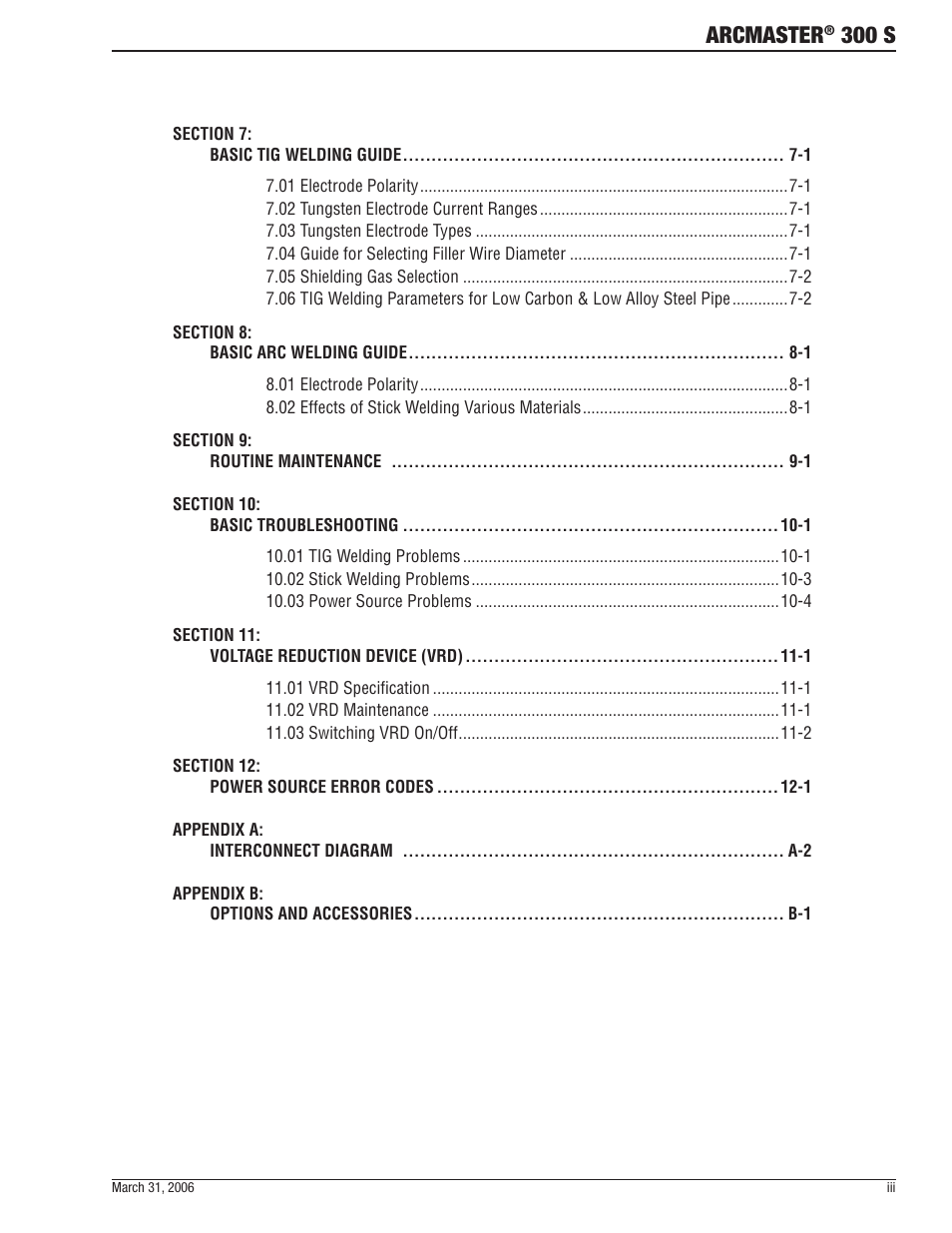 Arcmaster, 300 s | Tweco 300 S Arcmaster User Manual | Page 5 / 60