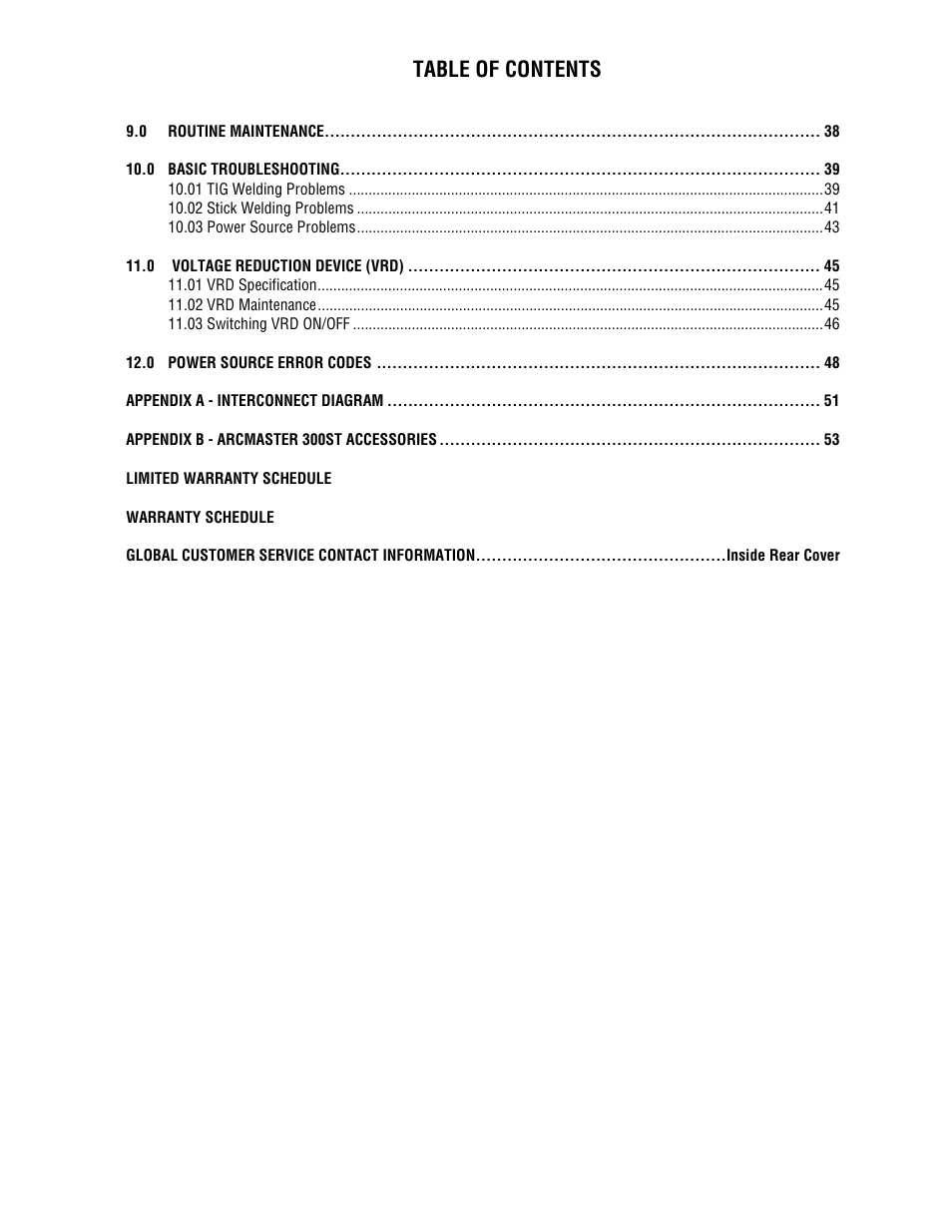 Tweco 300 TS Arcmaster(Feb2006) User Manual | Page 5 / 66