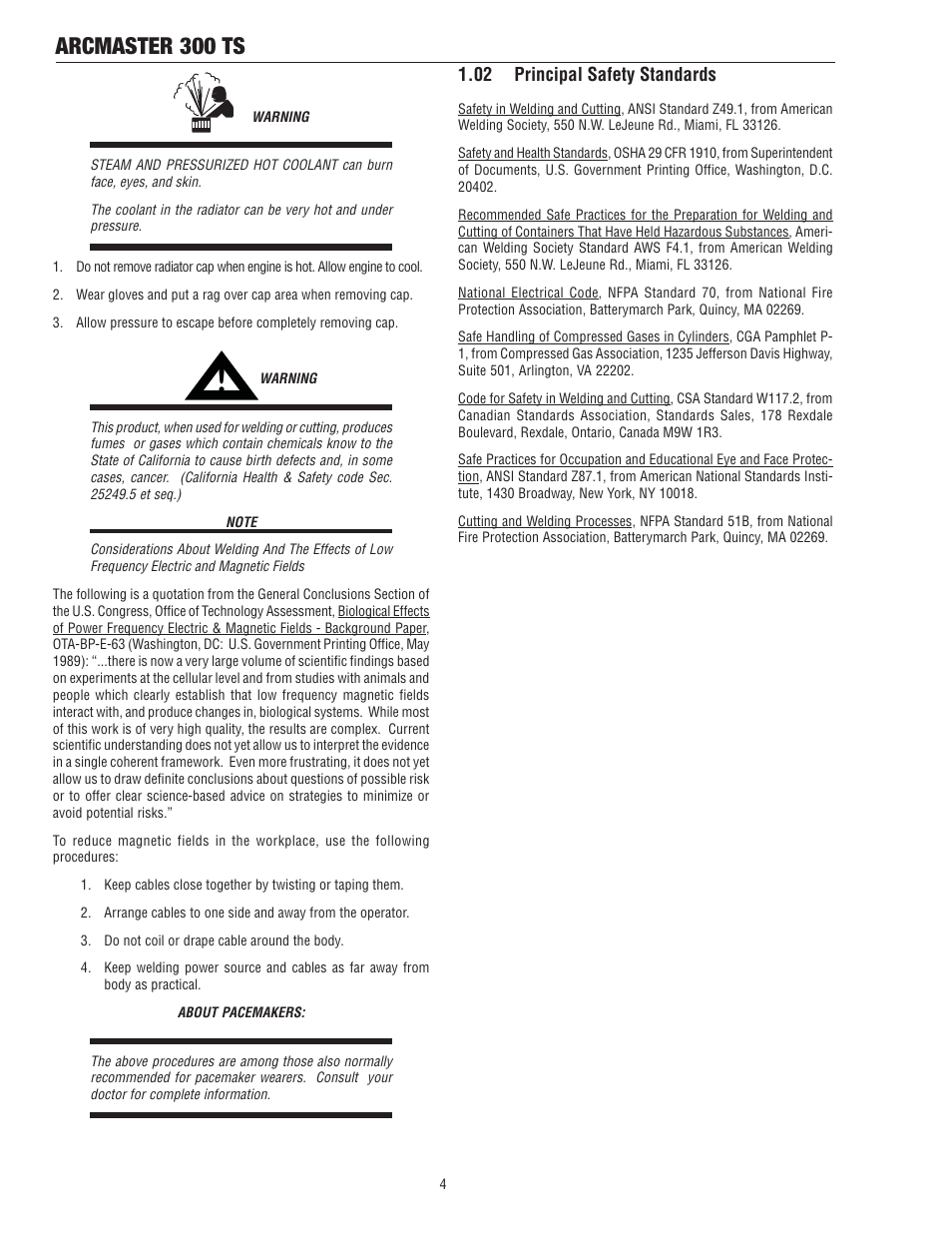 Arcmaster 300 ts | Tweco 300 TS Arcmaster(April2006) User Manual | Page 10 / 66