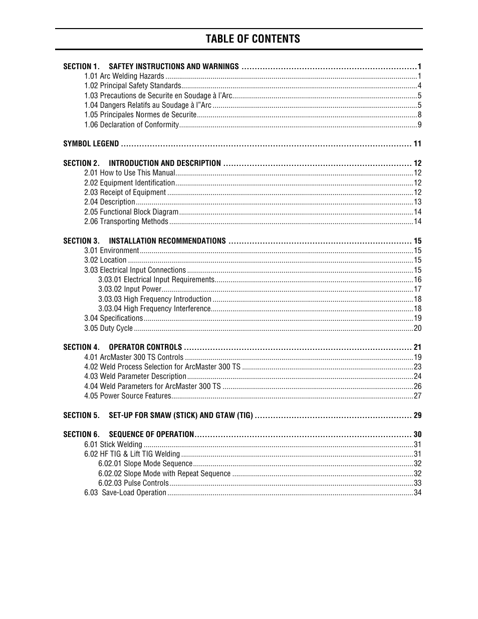 Tweco 300 TS Arcmaster(April2006) User Manual | Page 4 / 66