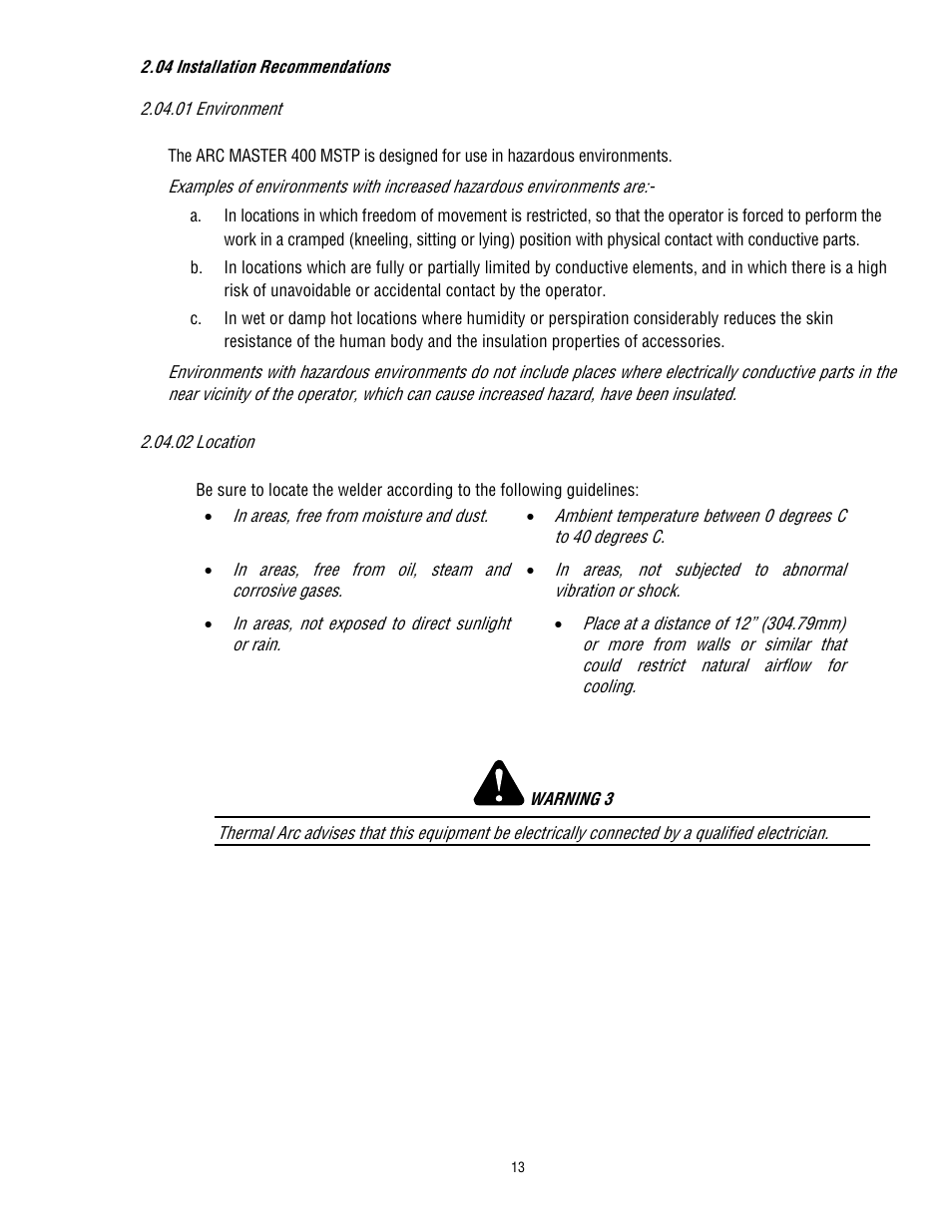 Tweco 400 MSTP Arcmaster User Manual | Page 19 / 78