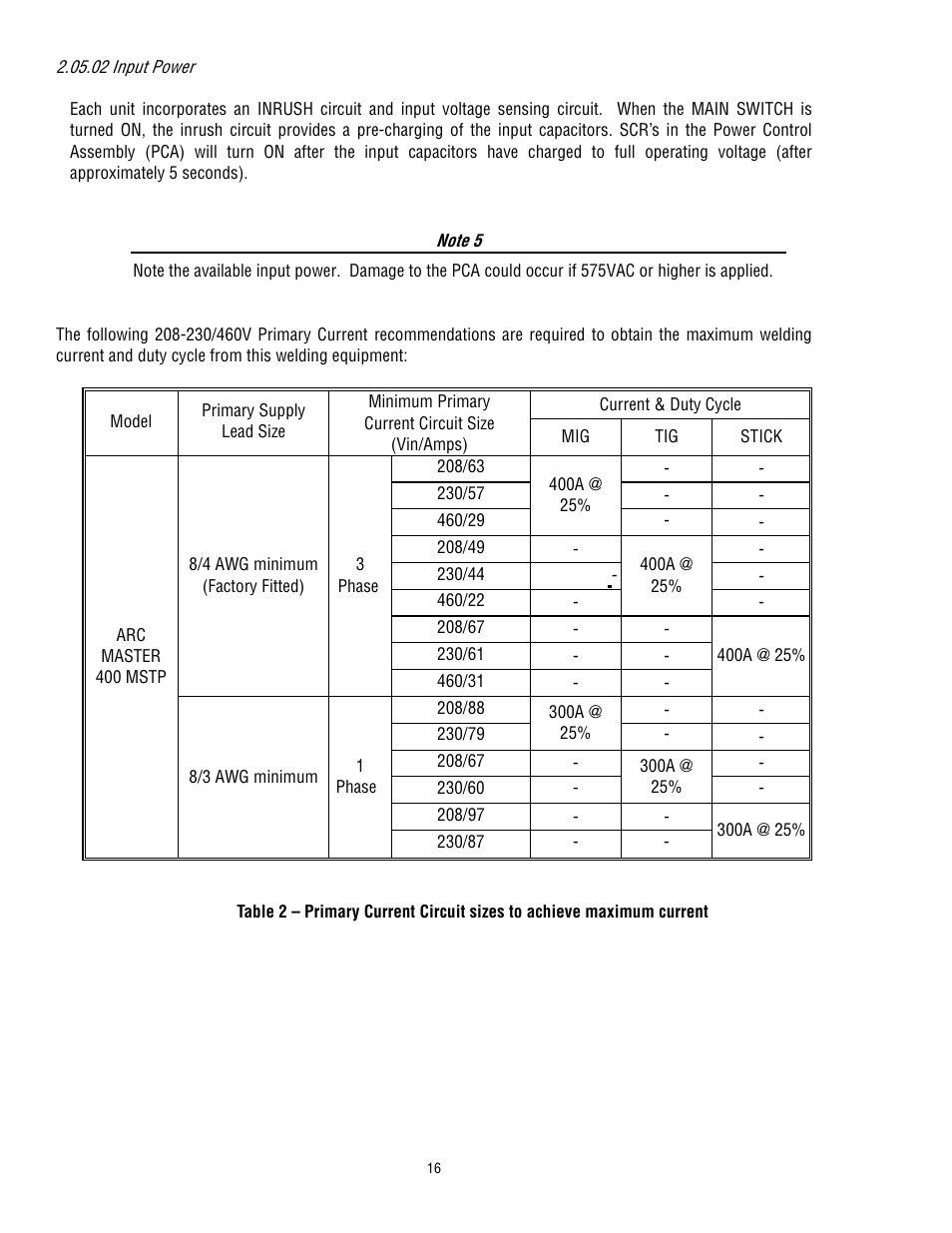 Tweco 400 MSTP Arcmaster User Manual | Page 22 / 78